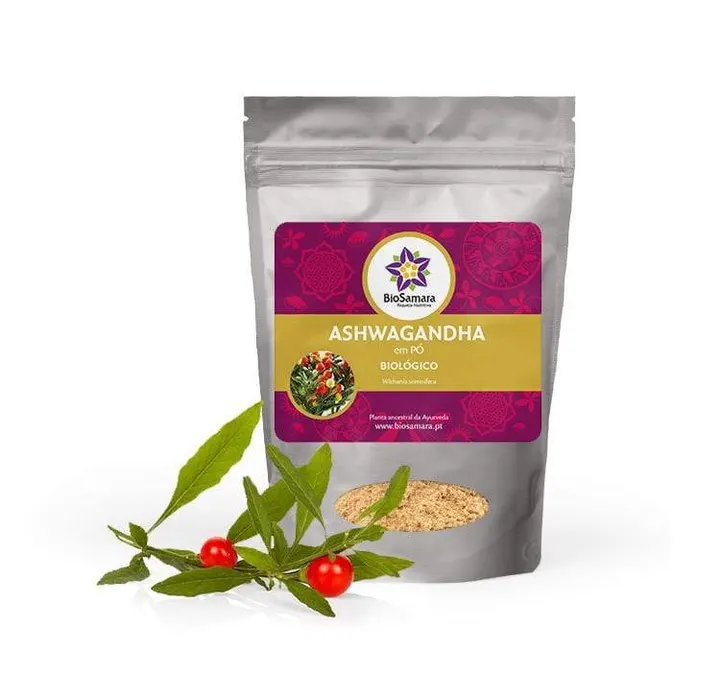 Ashwagandha biológica em pó